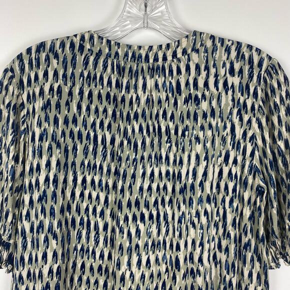 Madewell Sunpleat Lace Up Crepe Gray Feather Blouse Womens Size Small - Picture 11 of 14